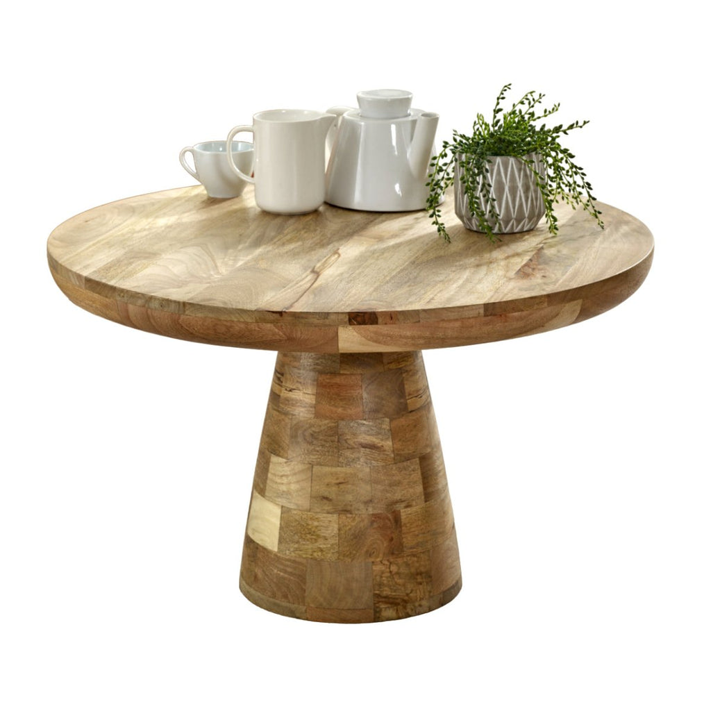 Merlin Mango Wooden Round Coffee Table Mushroom Style - Joe’s Haven