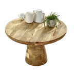 Merlin Mango Wooden Round Coffee Table Mushroom Style - Joe’s Haven