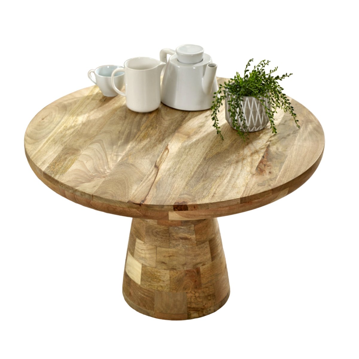 Merlin Mango Wooden Round Coffee Table Mushroom Style - Joe’s Haven