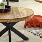 Merlin Mango Wooden Round Coffee Table Spider Legs - Joe’s Haven