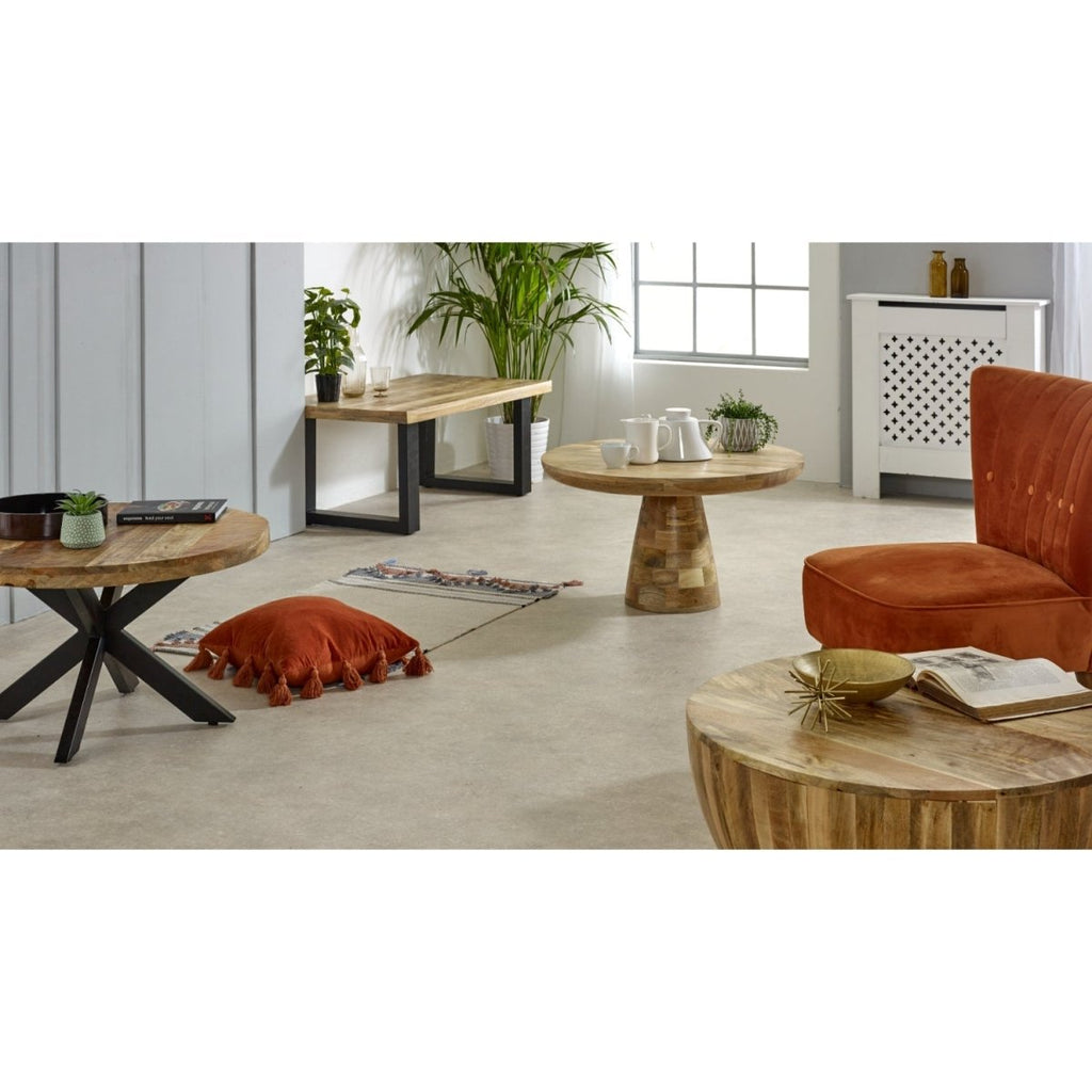 Merlin Mango Wooden Round Coffee Table Spider Legs - Joe’s Haven