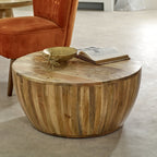 Merlin Mango Wooden Drum Coffee Table - Joe’s Haven