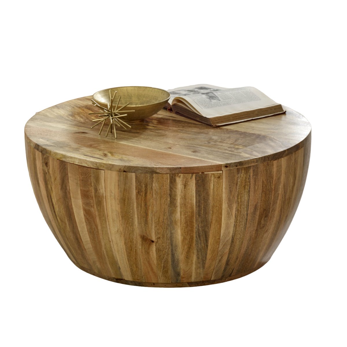 Merlin Mango Wooden Drum Coffee Table - Joe’s Haven
