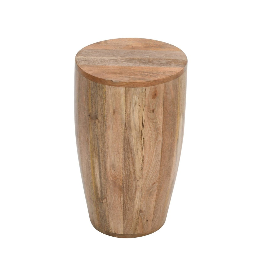 Merlin Mango Wooden Drum Side Table - Joe’s Haven