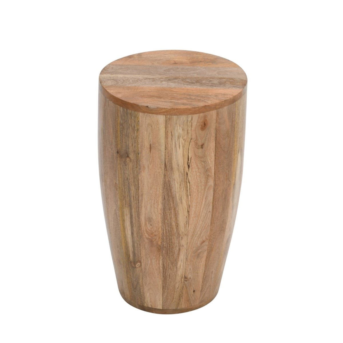 Merlin Mango Wooden Drum Side Table - Joe’s Haven