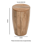 Merlin Mango Wooden Drum Side Table - Joe’s Haven