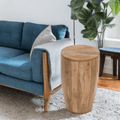 Merlin Mango Wooden Drum Side Table - Joe’s Haven
