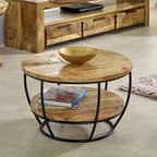 Merlin Mango Wooden & Metal Coffee Table With Shelf - Joe’s Haven