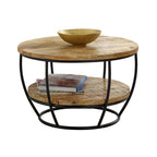 Merlin Mango Wooden & Metal Coffee Table With Shelf - Joe’s Haven