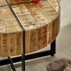 Merlin Mango Wooden Coffee Table With Metal Legs - Joe’s Haven