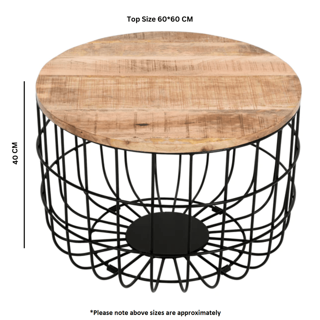 Merlin Mango Wooden Wire Coffee Table - Joe’s Haven
