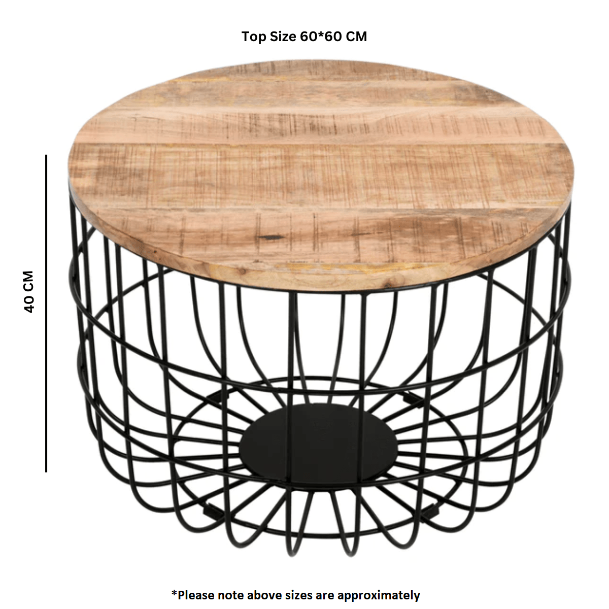 Merlin Mango Wooden Wire Coffee Table - Joe’s Haven