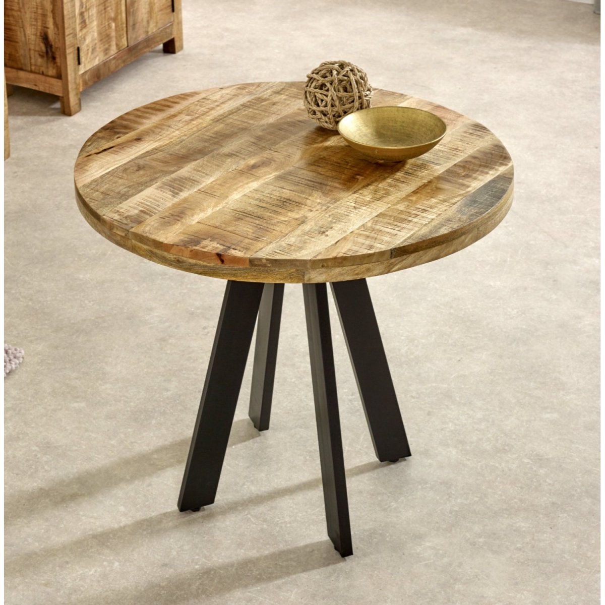 Merlin Mango Wooden 4 Seater Round Dining Table - Joe’s Haven