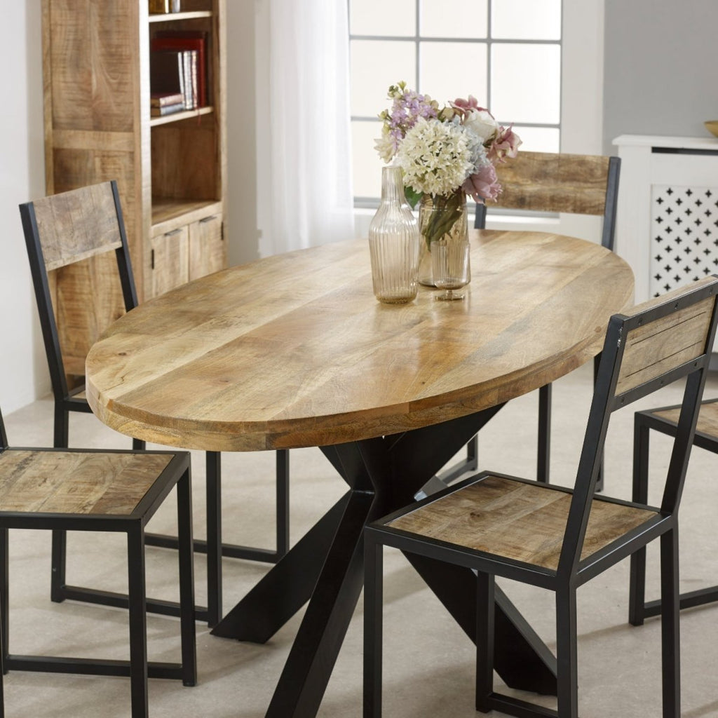 Merlin Mango Wooden 6 8 Seater Oval Dining Table - Joe’s Haven