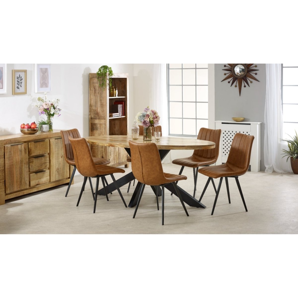Merlin Mango Wooden 6 8 Seater Oval Dining Table - Joe’s Haven