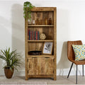 Merlin Mango Wooden Bookcase With 2 Doors - Joe’s Haven