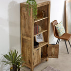 Merlin Mango Wooden Bookcase With 2 Doors - Joe’s Haven