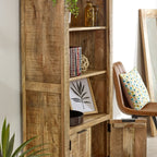 Merlin Mango Wooden Bookcase With 2 Doors - Joe’s Haven