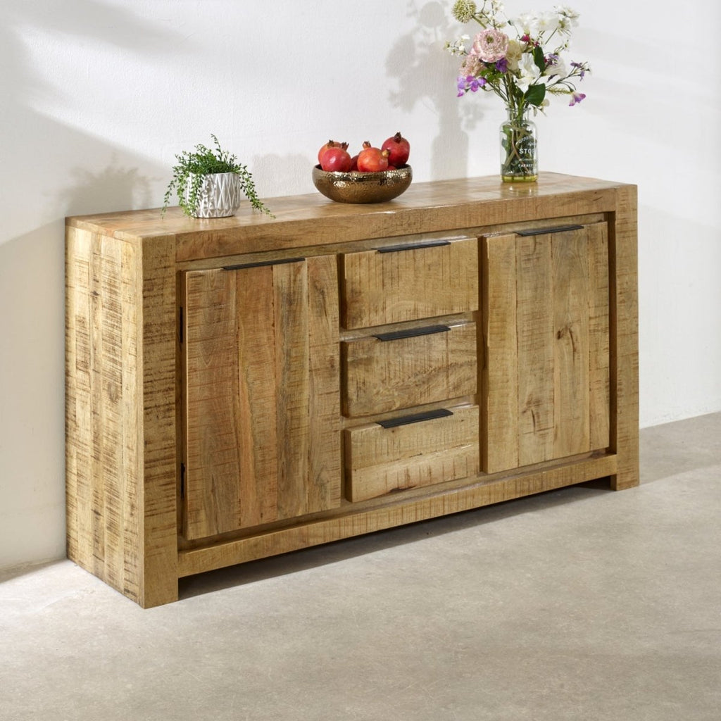 Merlin Mango Wooden Large Sideboard 2 Door & 3 Drawer - Joe’s Haven