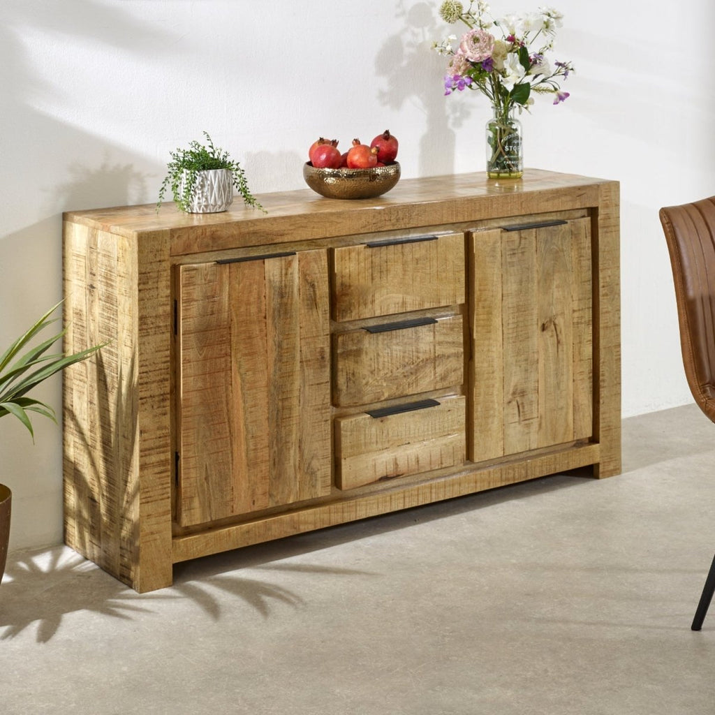 Merlin Mango Wooden Large Sideboard 2 Door & 3 Drawer - Joe’s Haven