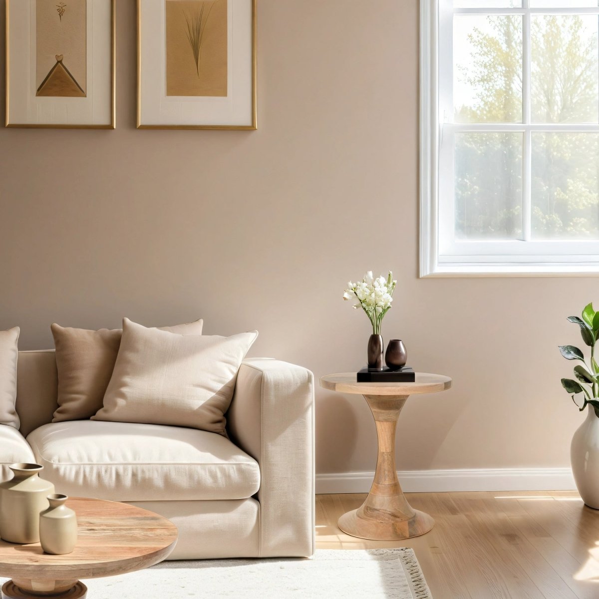 Merlin Mango Wood Round Side Table - Joe’s Haven