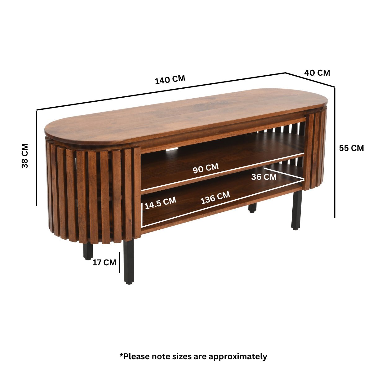 Compton Mango Wood TV Cabinet - Joe’s Haven