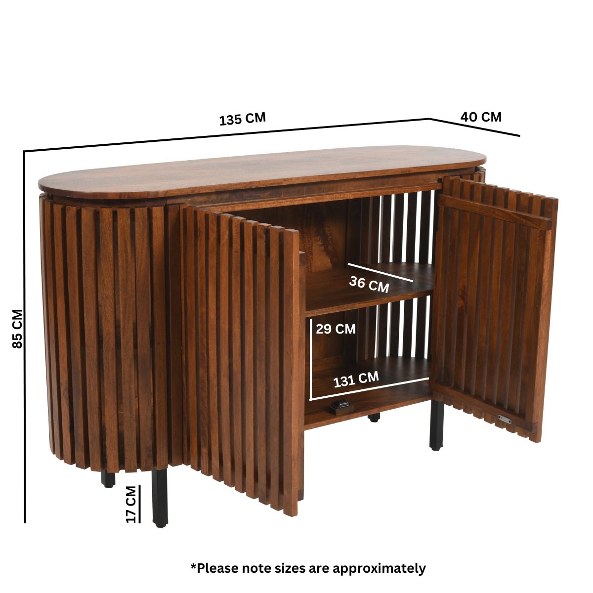 Compton Mango Wood 2 Doors Sideboard - Joe’s Haven