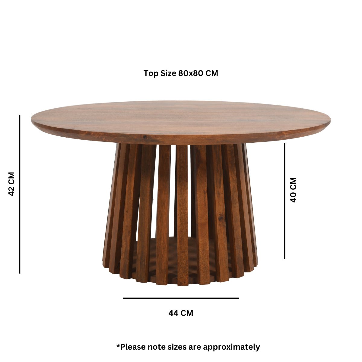 Compton Mango Wood Round Coffee Table - Joe’s Haven