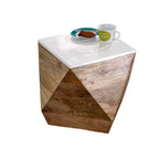 Bianco Solid Mango Wood White Side Table - Joe’s Haven