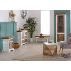 Bianco Solid Mango Wood White Coffee Table With Drawer - Joe’s Haven