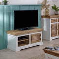 Bianco Solid Mango Wood Small Tv Cabinet White - Joe’s Haven