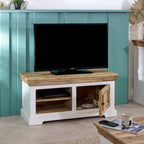 Bianco Solid Mango Wood Small Tv Cabinet White - Joe’s Haven