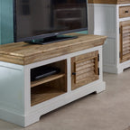 Bianco Solid Mango Wood Small Tv Cabinet White - Joe’s Haven
