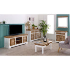 Bianco Solid Mango Wood Tv Cabinet White - Joe’s Haven