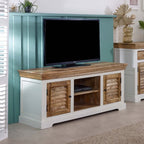 Bianco Solid Mango Wood Tv Cabinet White - Joe’s Haven