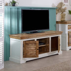Bianco Solid Mango Wood Tv Cabinet White - Joe’s Haven