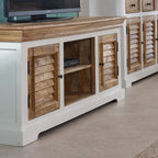 Bianco Solid Mango Wood Tv Cabinet White - Joe’s Haven