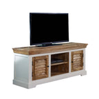 Bianco Solid Mango Wood Tv Cabinet White - Joe’s Haven