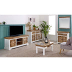 Bianco Solid Mango Wood Small Sideboard White - Joe’s Haven