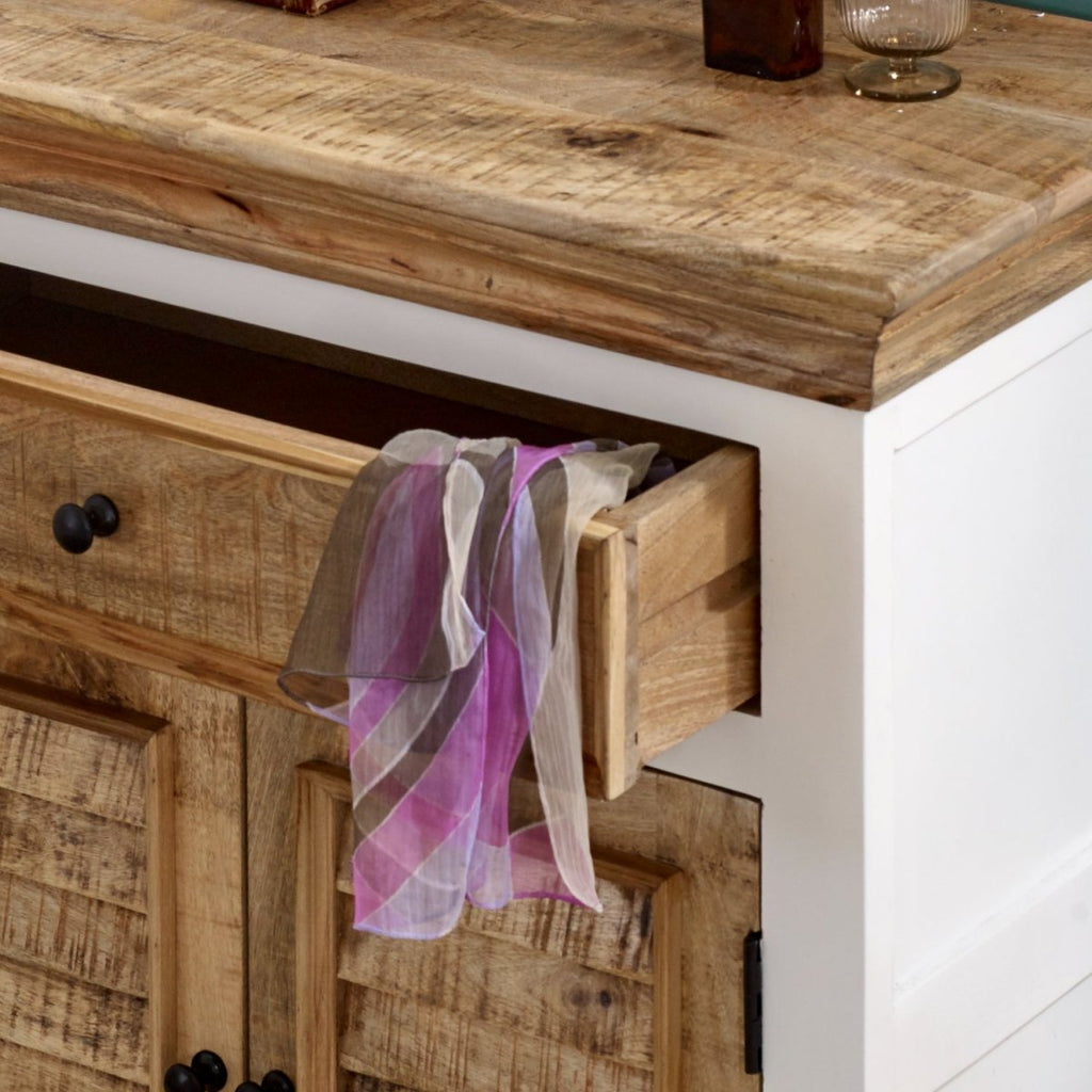Bianco Solid Mango Wood Small Sideboard White - Joe’s Haven