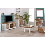 Bianco Solid Mango Wood Small Sideboard White - Joe’s Haven