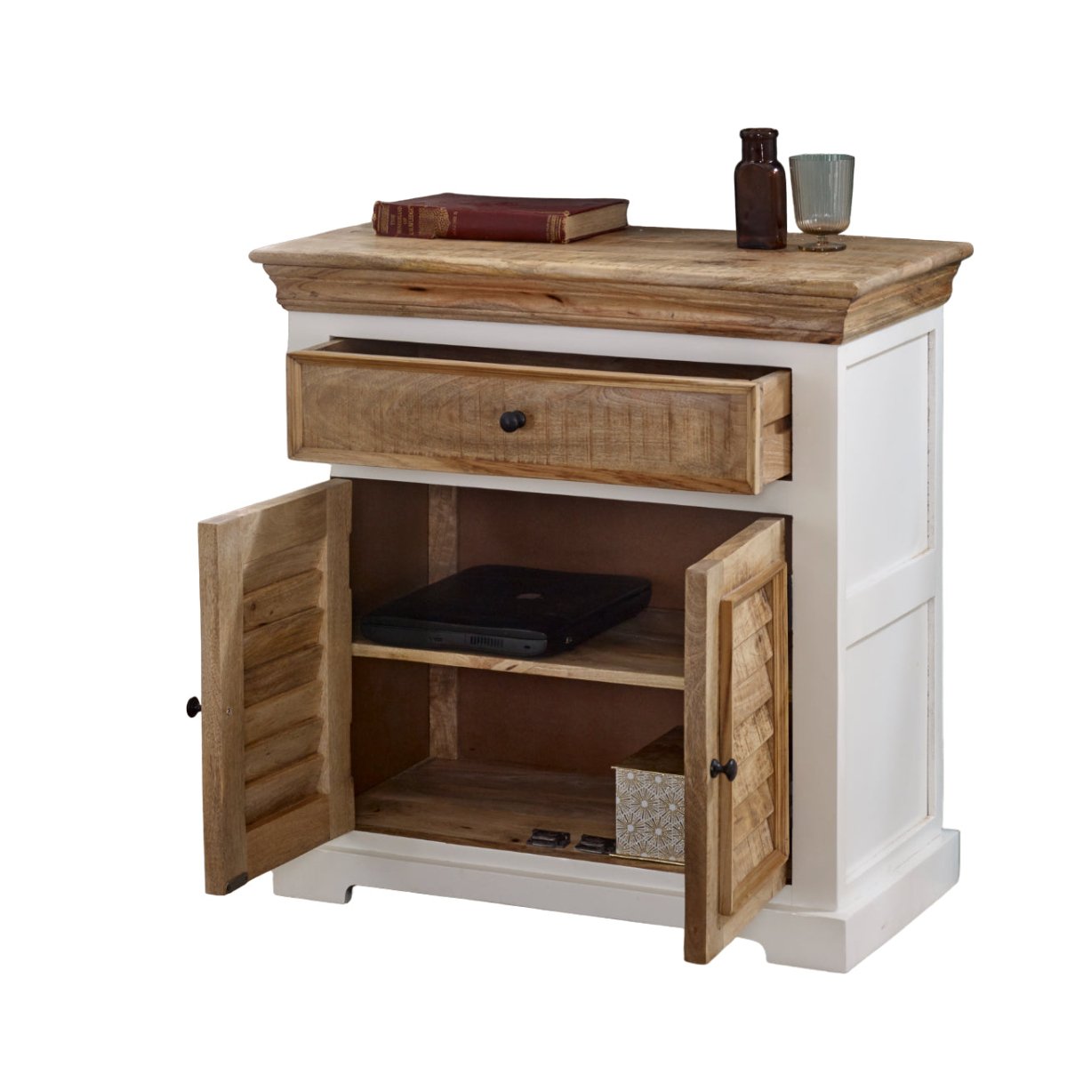 Bianco Solid Mango Wood Small Sideboard White - Joe’s Haven