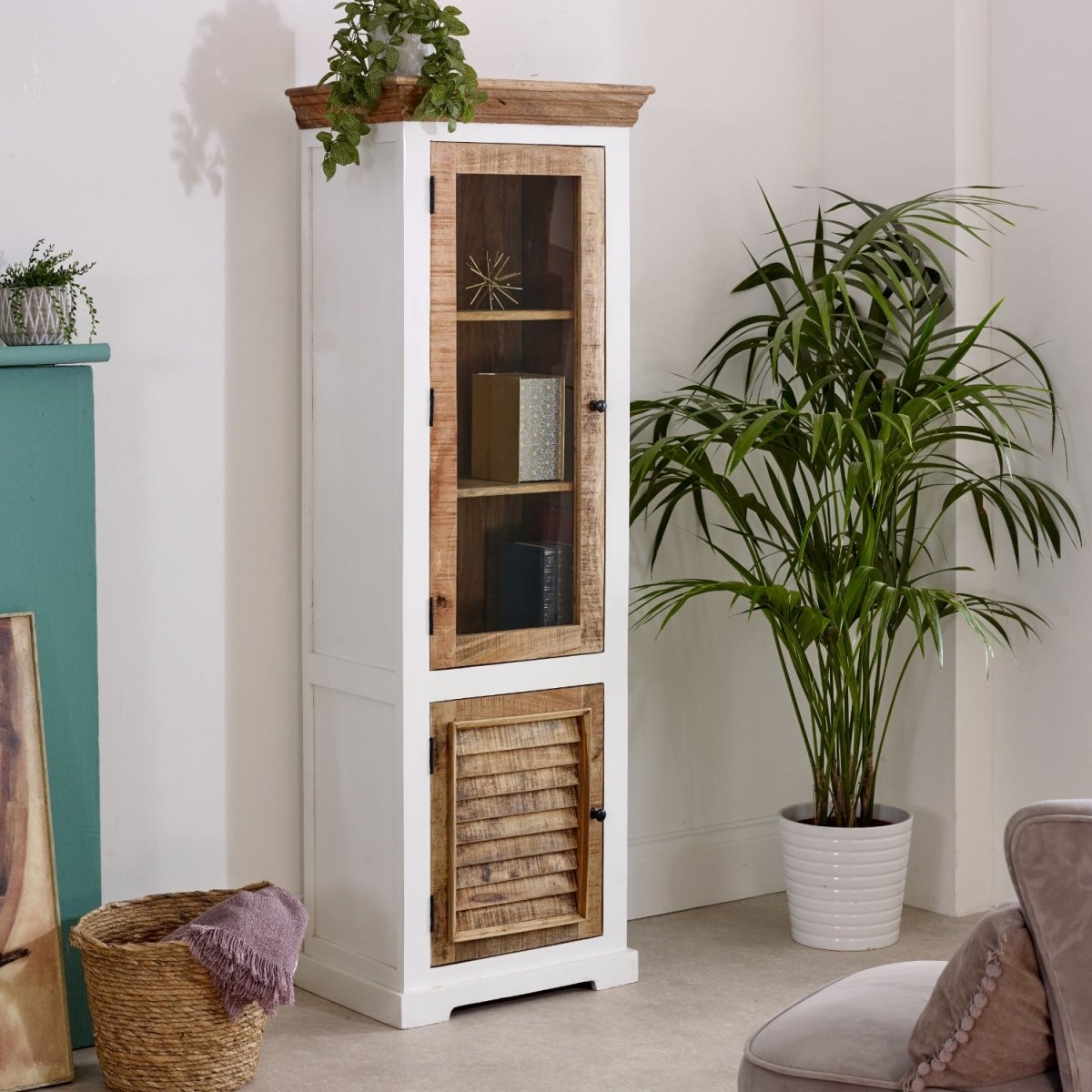 Bianco Solid Mango Wood Bookcase White - Joe’s Haven
