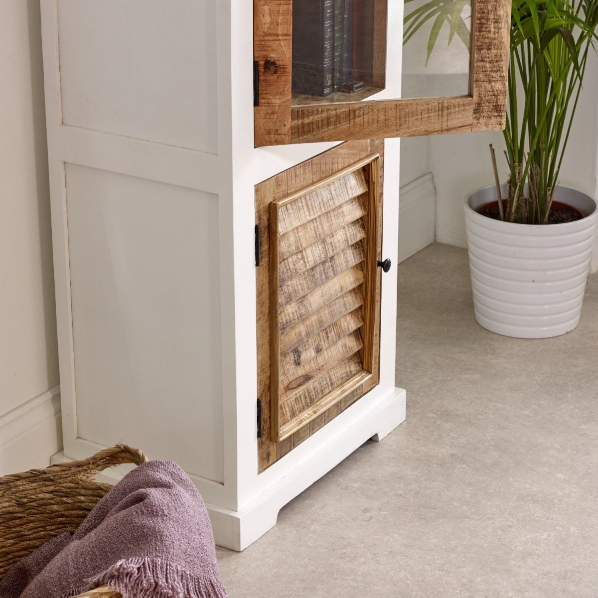 Bianco Solid Mango Wood Bookcase White - Joe’s Haven