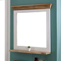 Bianco Solid Mango Wood Wall Mirror White - Joe’s Haven