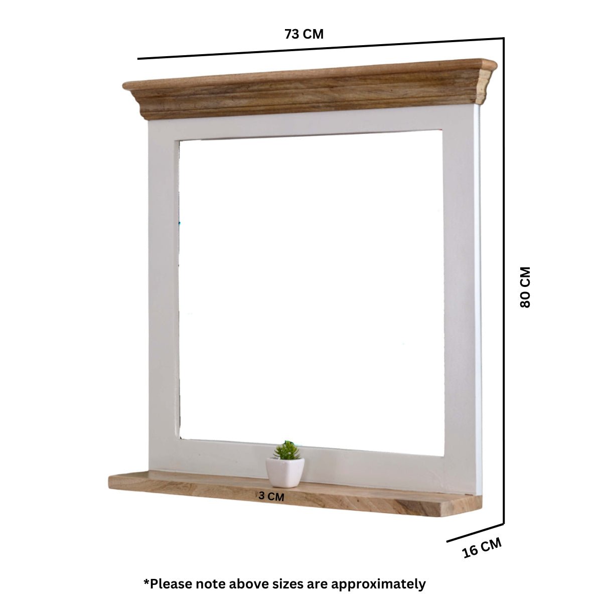 Bianco Solid Mango Wood Wall Mirror White - Joe’s Haven
