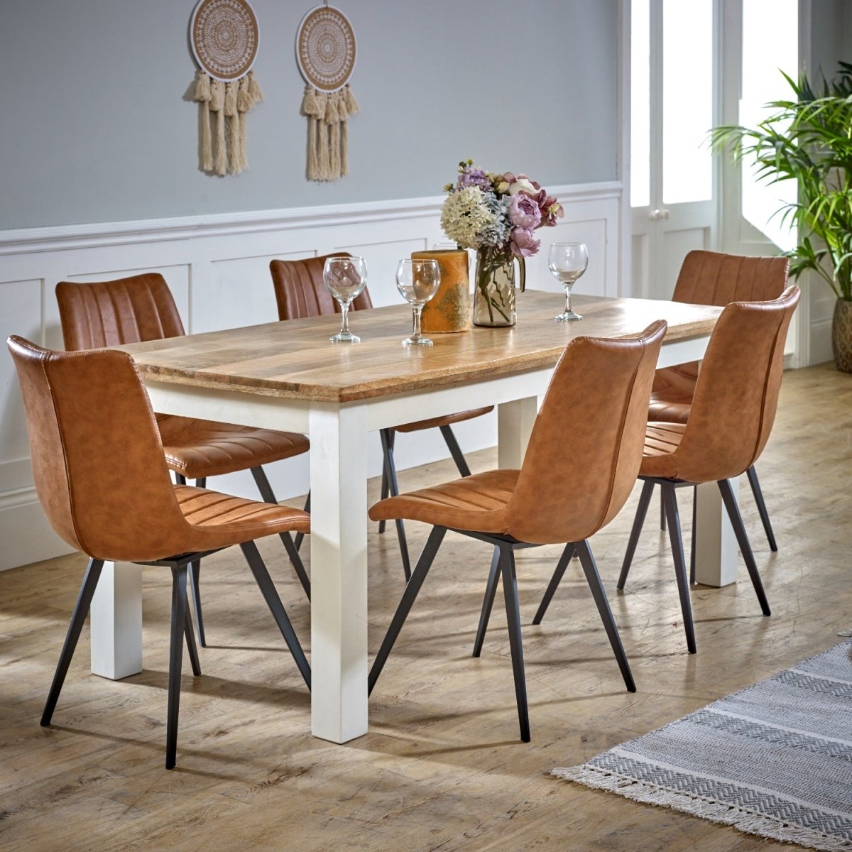 Bianco Solid Mango Wood White Dining Table 170Cm - Joe’s Haven
