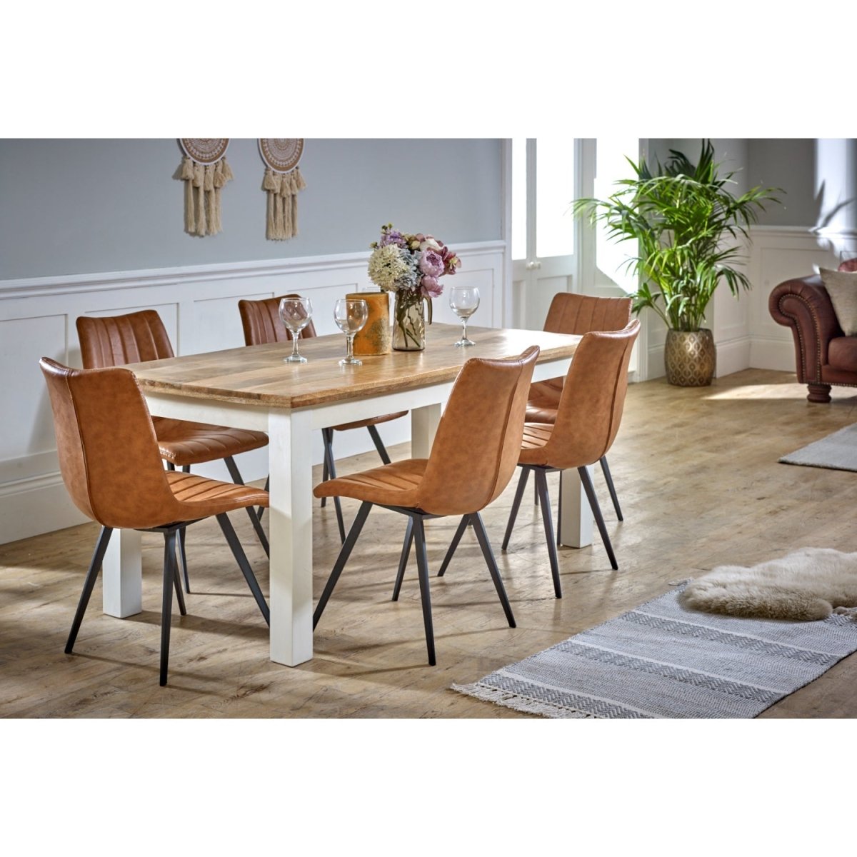 Bianco Solid Mango Wood White Dining Table 170Cm - Joe’s Haven