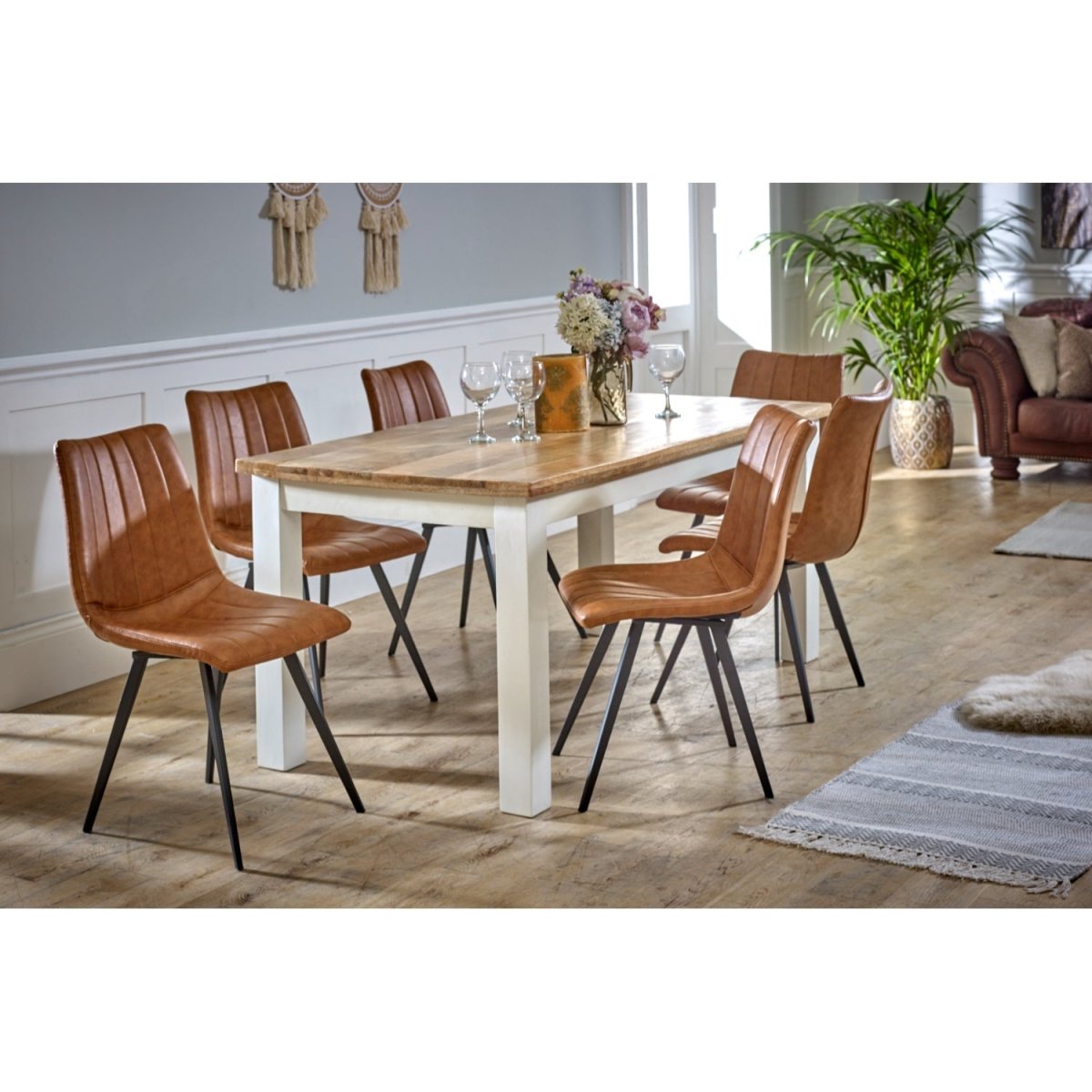 Bianco Solid Mango Wood White Dining Table 170Cm - Joe’s Haven