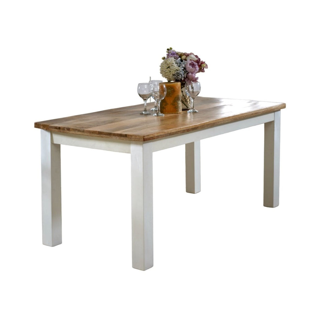 Bianco Solid Mango Wood White Dining Table 170Cm - Joe’s Haven